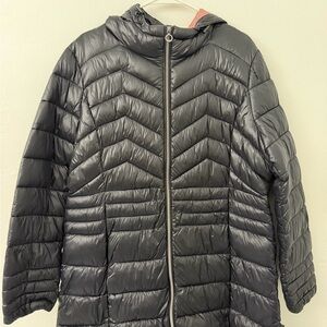 Noize Black Puffer Jacket with Logo Patch